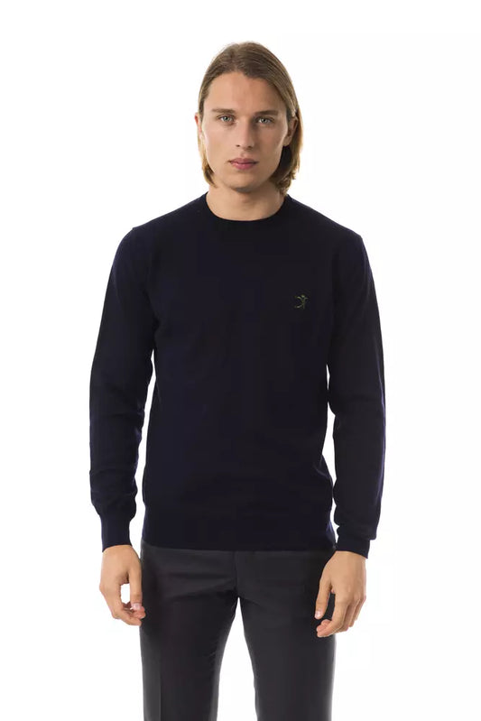 Uominitaliani Blue Merino Wool Sweater