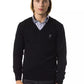 Uominitaliani Black Merino Wool Sweater
