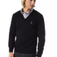 Uominitaliani Black Merino Wool Sweater