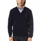 Uominitaliani Blue Merino Wool Sweater
