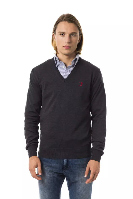 Uominitaliani Gray Merino Wool Sweater