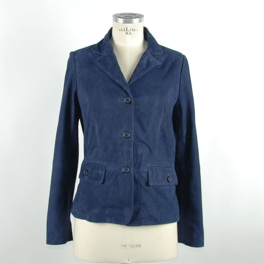 Emilio Romanelli Blue Leather Jackets & Coat