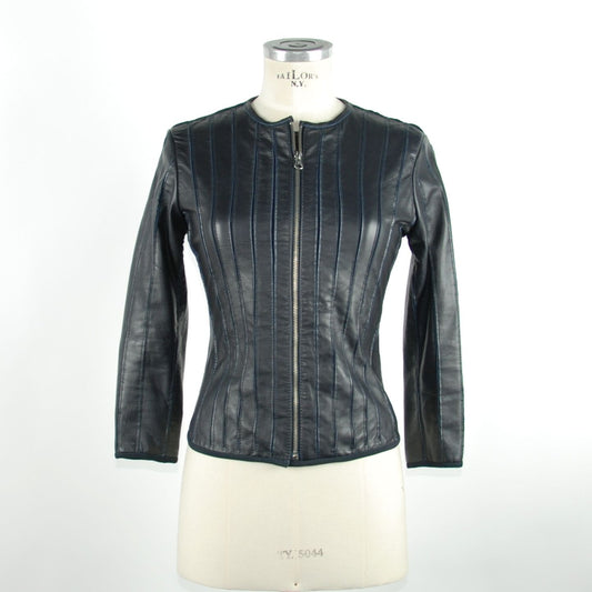 Emilio Romanelli Blue Leather Jackets & Coat