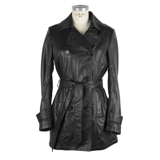 Emilio Romanelli Black Leather Jackets & Coat