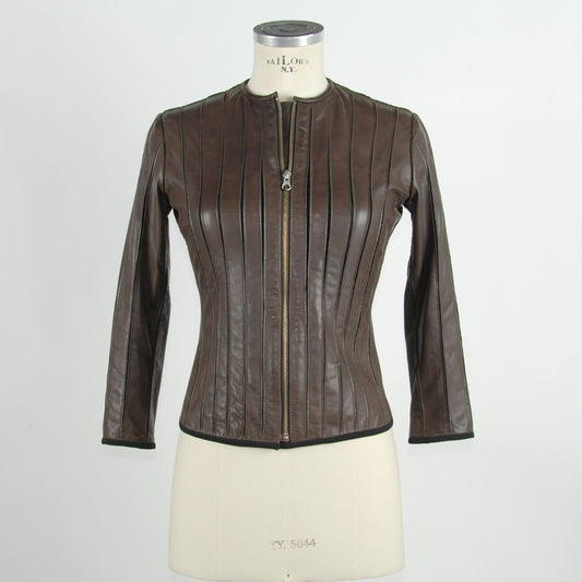 Emilio Romanelli Brown Leather Jackets & Coat