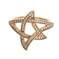 Nialaya Gold Star Clear CZ Gold 925 Silver Ring