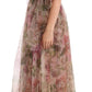 Dolce & Gabbana Multicolor Floral Print Long Maxi Gown Dress