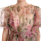 Dolce & Gabbana Multicolor Floral Print Long Maxi Gown Dress