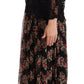 Dolce & Gabbana Black Lace Floral Polka Maxi Capri Dress