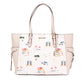 Michael Kors Gilly Large Travel Print Powder Blush Signature PVC Tote Handbag